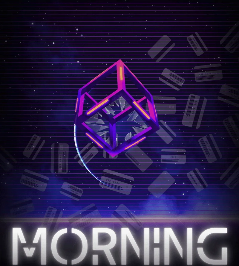 many bank cards are scattered around a hollow cube